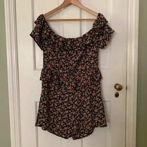 NWT ASOS off the shoulder peplum romper